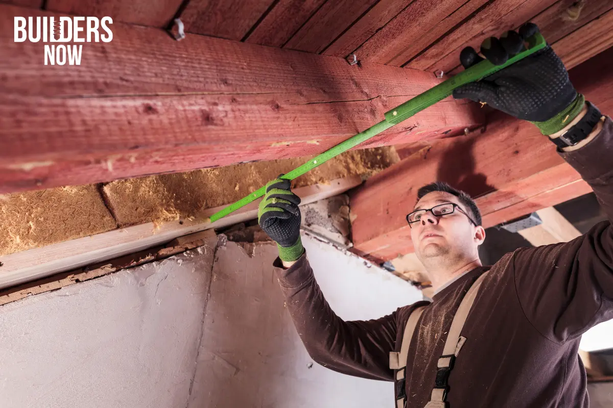 Expert contractor checking the attic