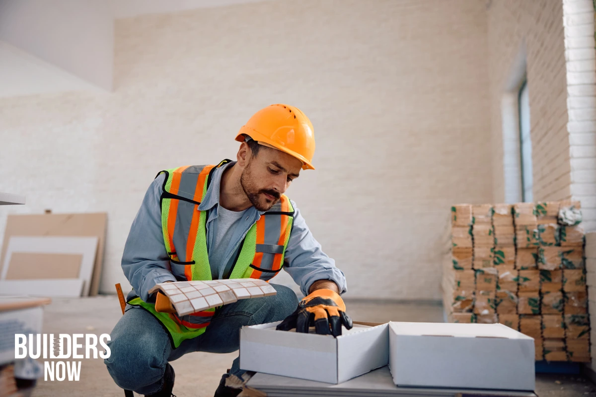 Contractor checking the quality and durability of smart material choices