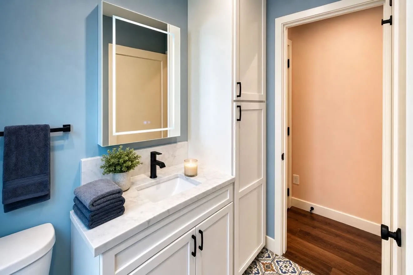 Blue bathroom