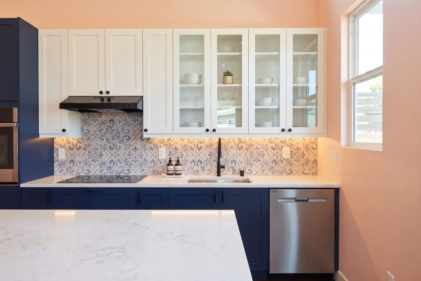 Blue kitchen cabinetry
